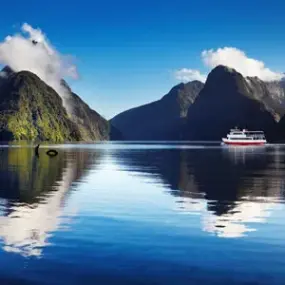 Calm morning in Fiordland, Milford Sound