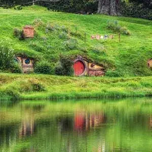 Visit the Hobbiton movie set from the Lord of the Rings and the Hobbit films