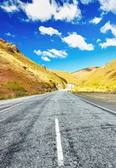 View of Crown Range Road heading towards Queenstown