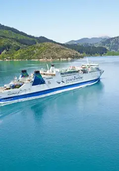 INterislander ferry crossing Cook Strait between Picton and Wellington