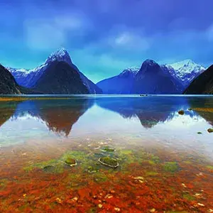 Beautiful reflections on the Milford Sound