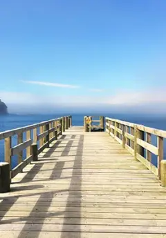 Jetty at Stewart Island on a sunny day