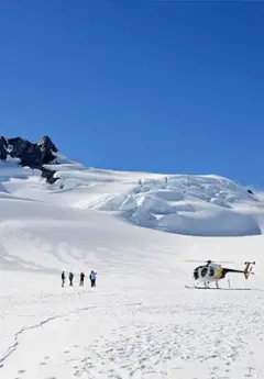 Franz Josef Glacier Helicopter Landing on a sunny day