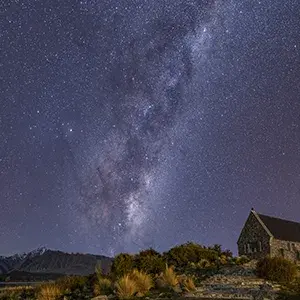 Milky Way over the Lake Tekapo Church of the Good Shepherd