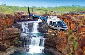 Helicopter over Mitchell falls