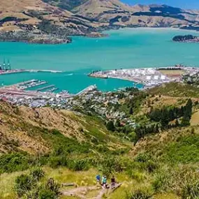 The view over Lyttleton Harbour in Christchurch