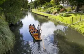 Punters on the Avon River Christchurch