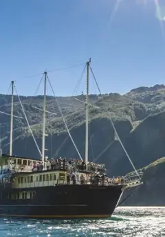 Milford Sound Cruise in Fiordland National Park on a sunny day