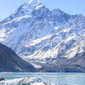 Tasman Glacier beneath Mount Cook