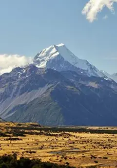 Mount Cook National Park on a sunny day