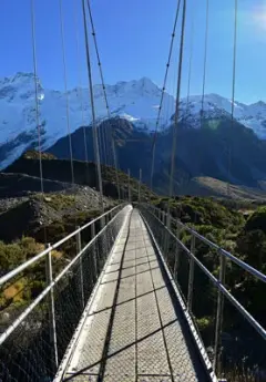 Bridge heading towards Mount Cook National Park