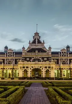 Image of Historic Dunedin Railway Station during dusk