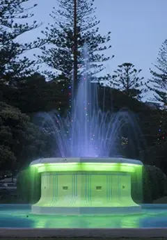 A colorful fountain in Napier, New Zealand