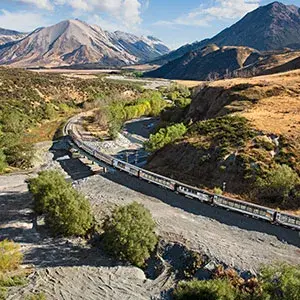 Take a journey through New Zealand's south island with the TranzAlpine train