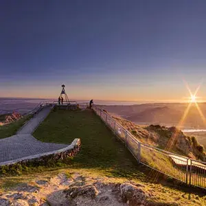 The view over Te Mata Peak at dawn, Hawkes Bay