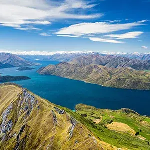 Views of Lake Wanaka from Mount Aspiring