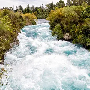 The powerful Huka Falls in Lake Taupo